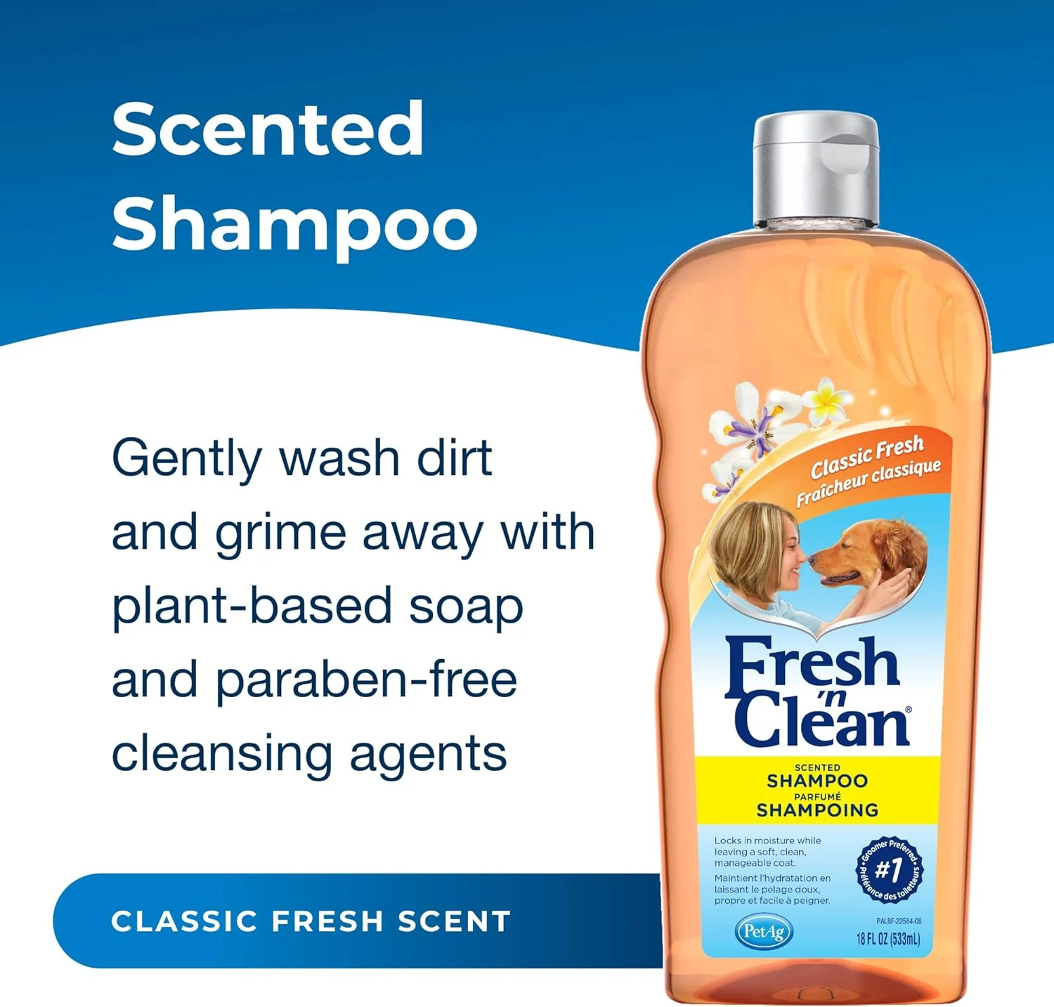 PetAg Fresh 'n Clean Original Classic Fresh Scented Pet Shampoo for Dogs & Cats - Image 2