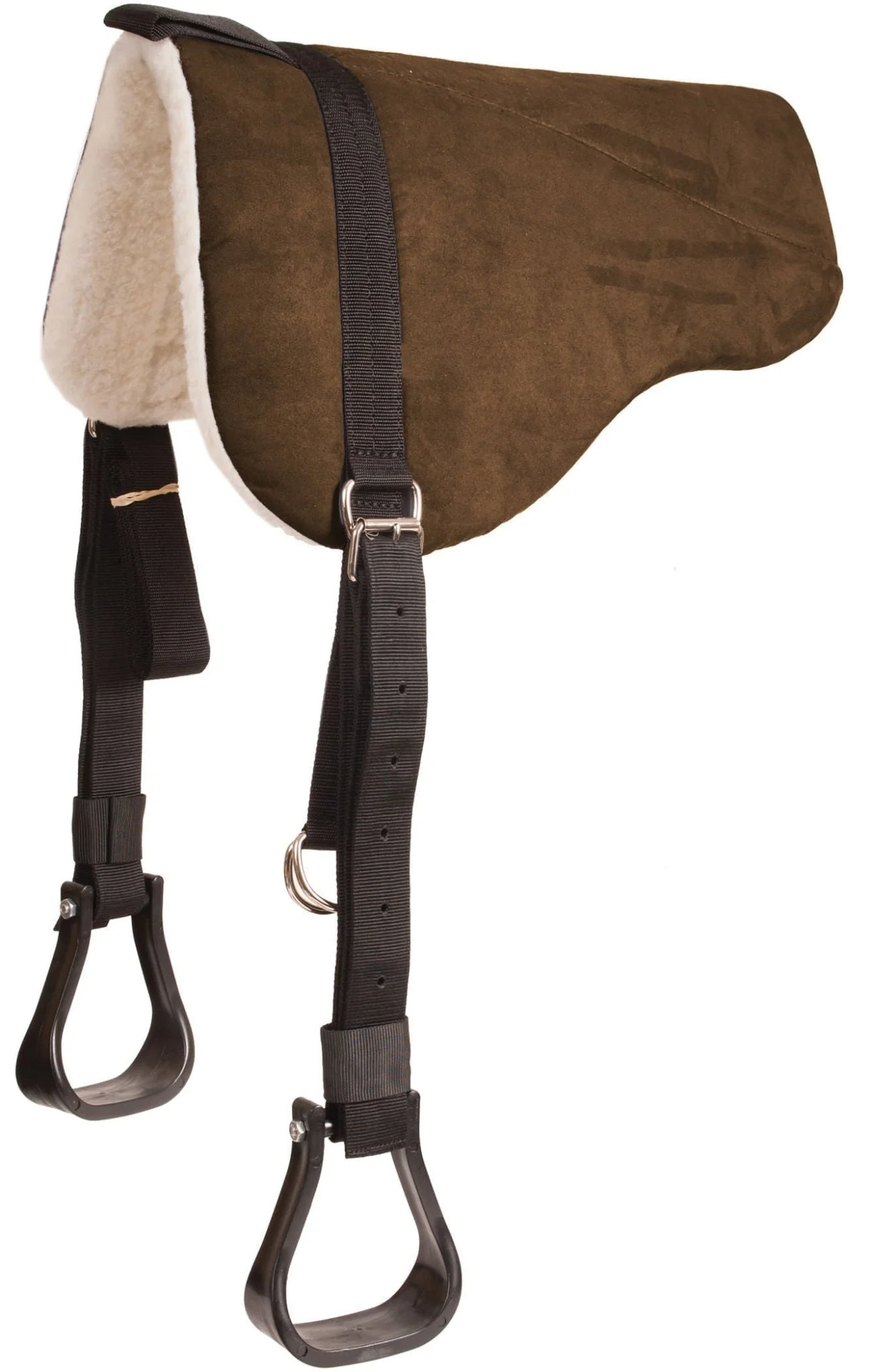 Mustang Faux Suede Bareback Pad with Stirrups, 30" x 26"