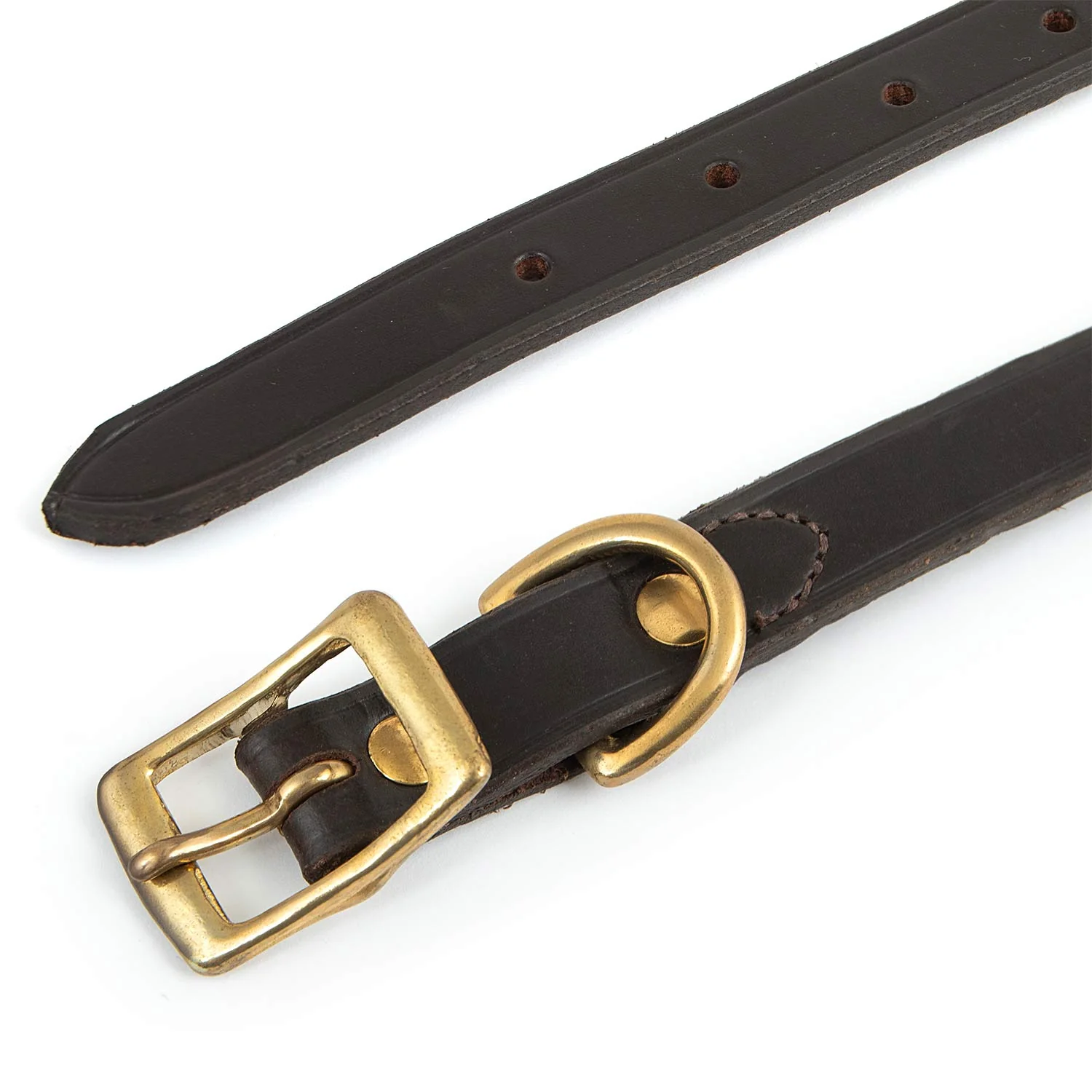 Jeffers Flat Latigo Leather Dog Collar with Brass Hardware - Image 4