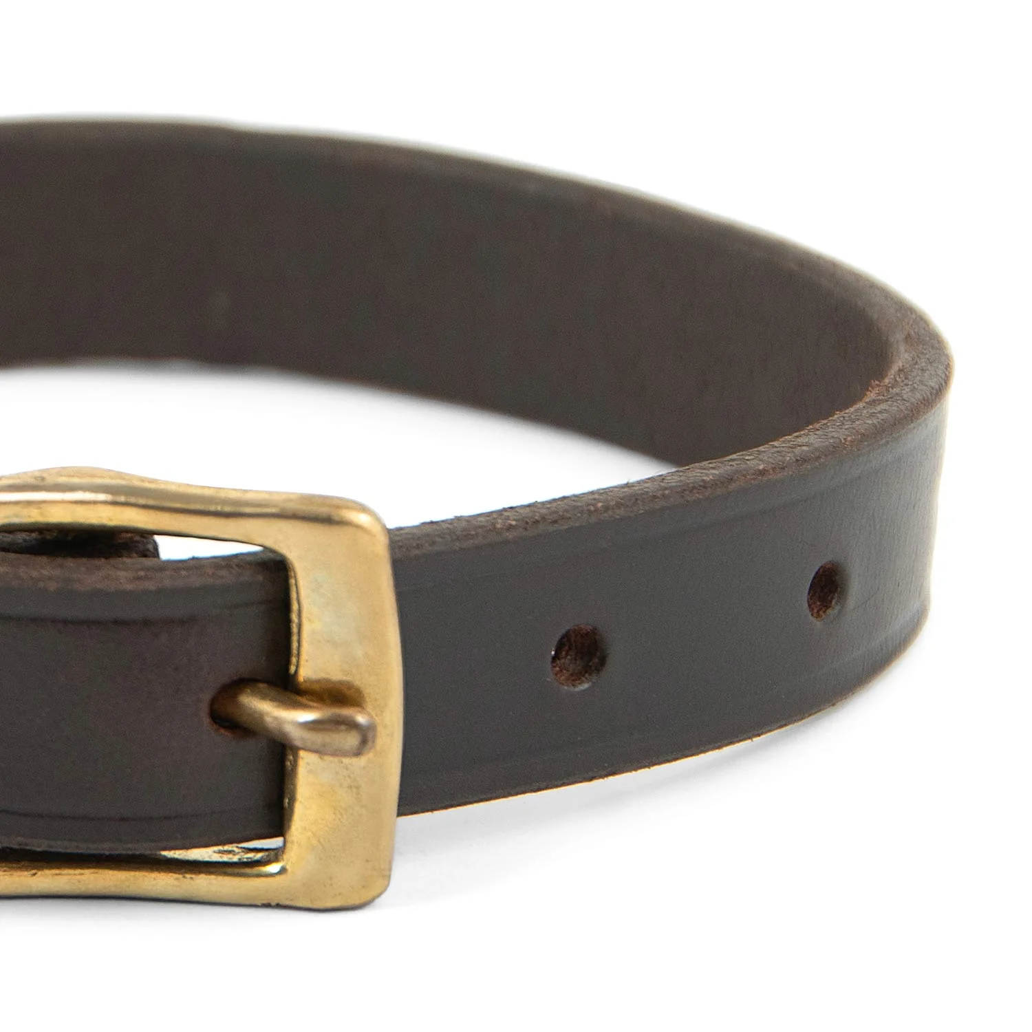 Jeffers Flat Latigo Leather Dog Collar with Brass Hardware - Image 5