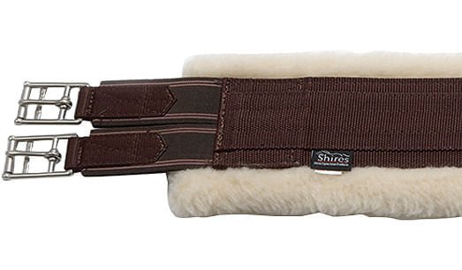 Arma Nylon Fleece Lined Girth for Horses, Brown - Image 2