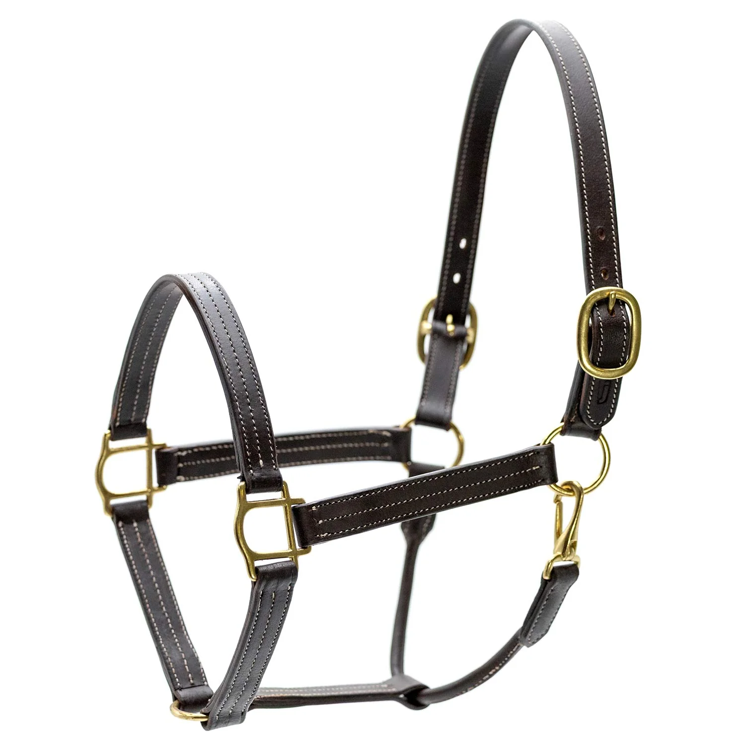 Jeffers Frankfort Triple Stitched Leather Horse Halter with Throat Snap, Adjustable, Breakaway-Ready, Premium Pre-Oiled Leather - Image 3