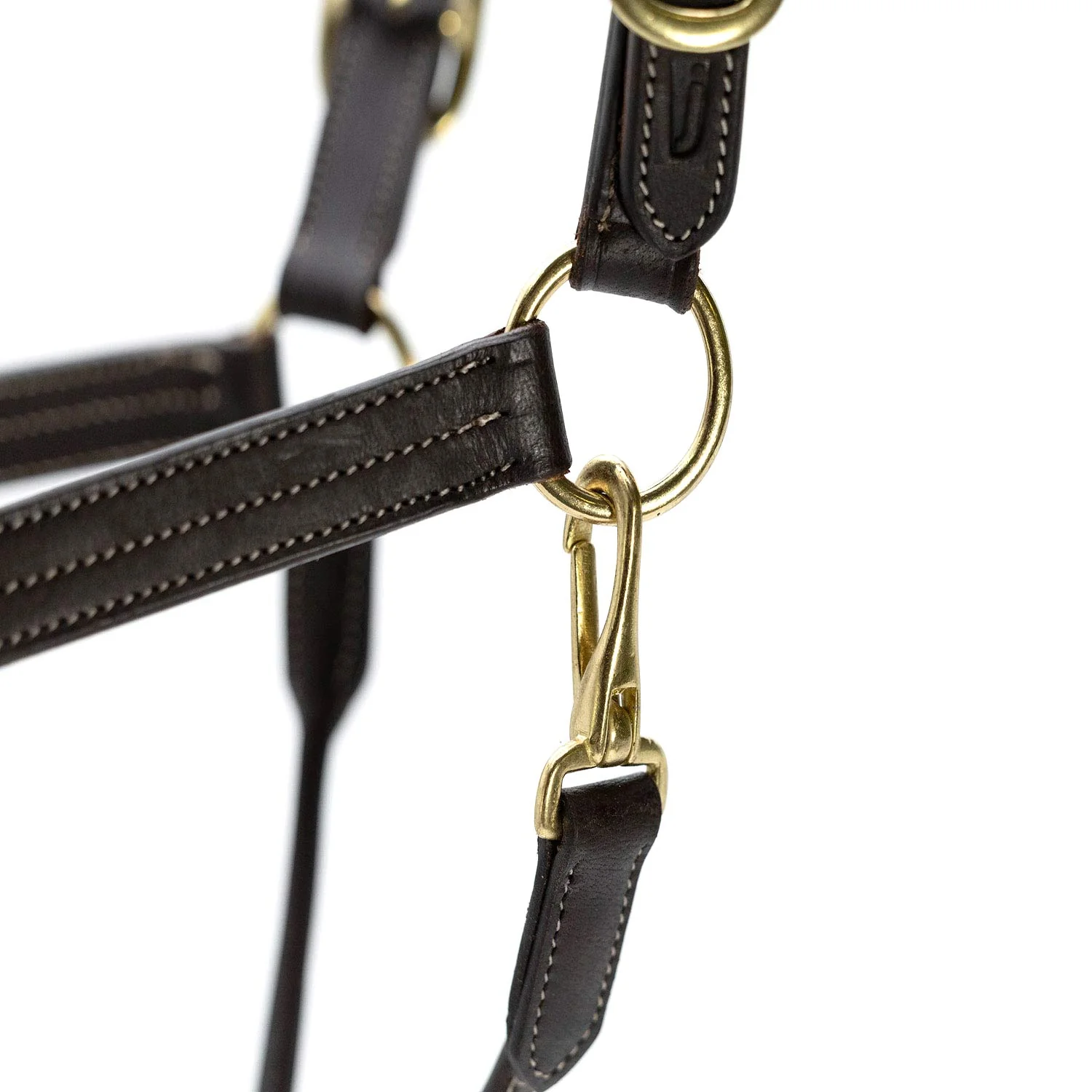 Jeffers Frankfort Triple Stitched Leather Horse Halter with Throat Snap, Adjustable, Breakaway-Ready, Premium Pre-Oiled Leather - Image 5