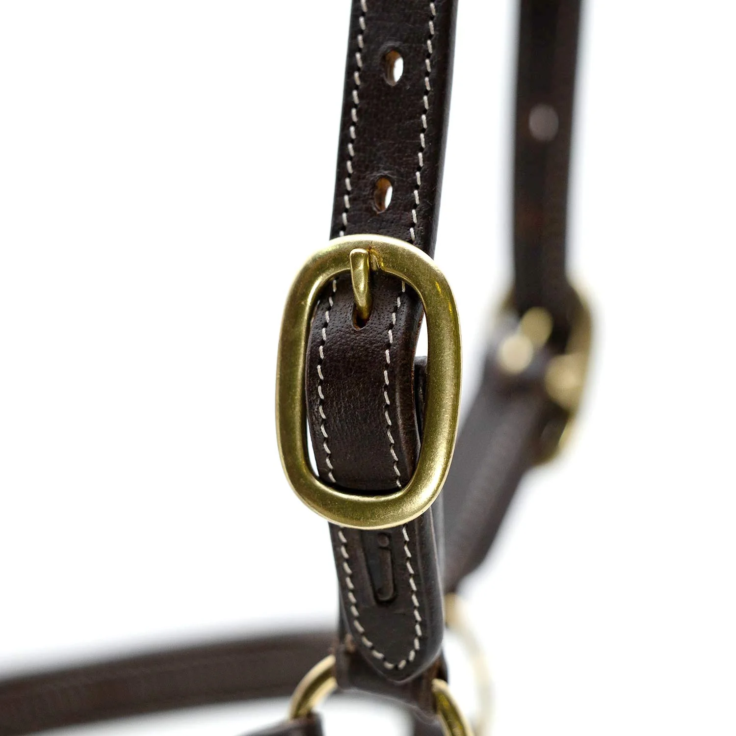 Jeffers Frankfort Triple Stitched Leather Horse Halter with Throat Snap, Adjustable, Breakaway-Ready, Premium Pre-Oiled Leather - Image 6