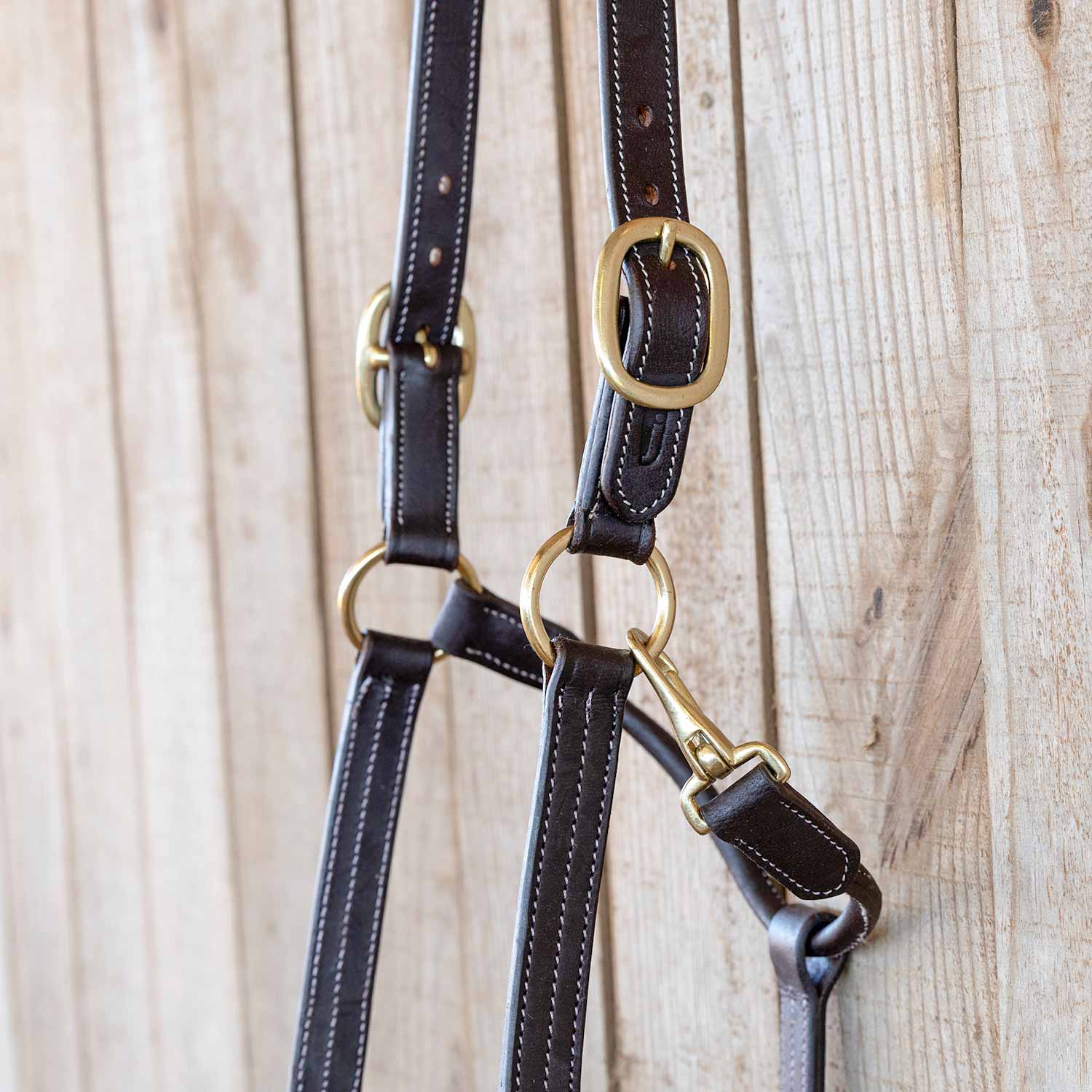 Jeffers Frankfort Triple Stitched Leather Horse Halter with Throat Snap, Adjustable, Breakaway-Ready, Premium Pre-Oiled Leather - Image 8