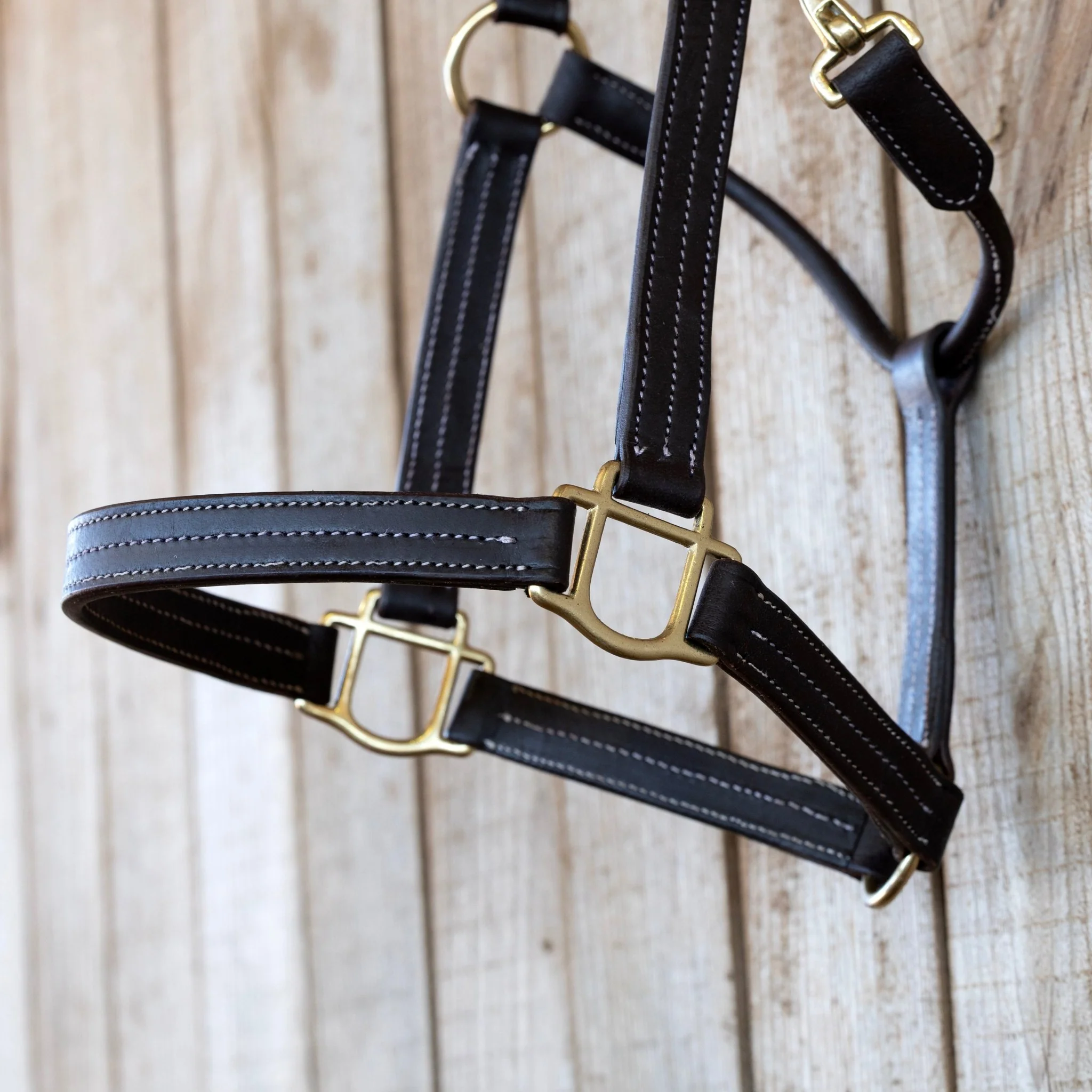 Jeffers Frankfort Triple Stitched Leather Horse Halter with Throat Snap, Adjustable, Breakaway-Ready, Premium Pre-Oiled Leather - Image 9