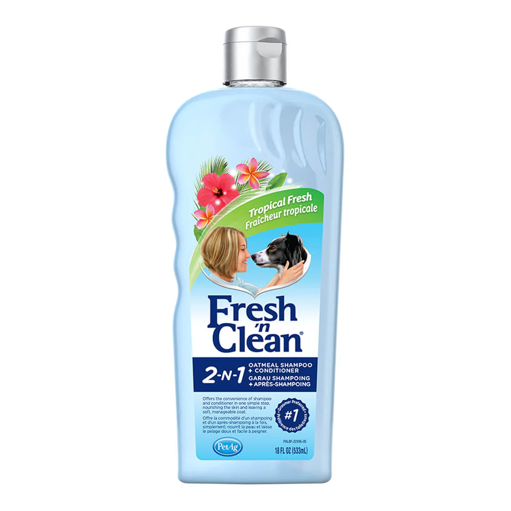 PetAg Fresh 'n Clean Protien Infused 2-in-1 Oatmeal Conditioning Shampoo, 18 oz