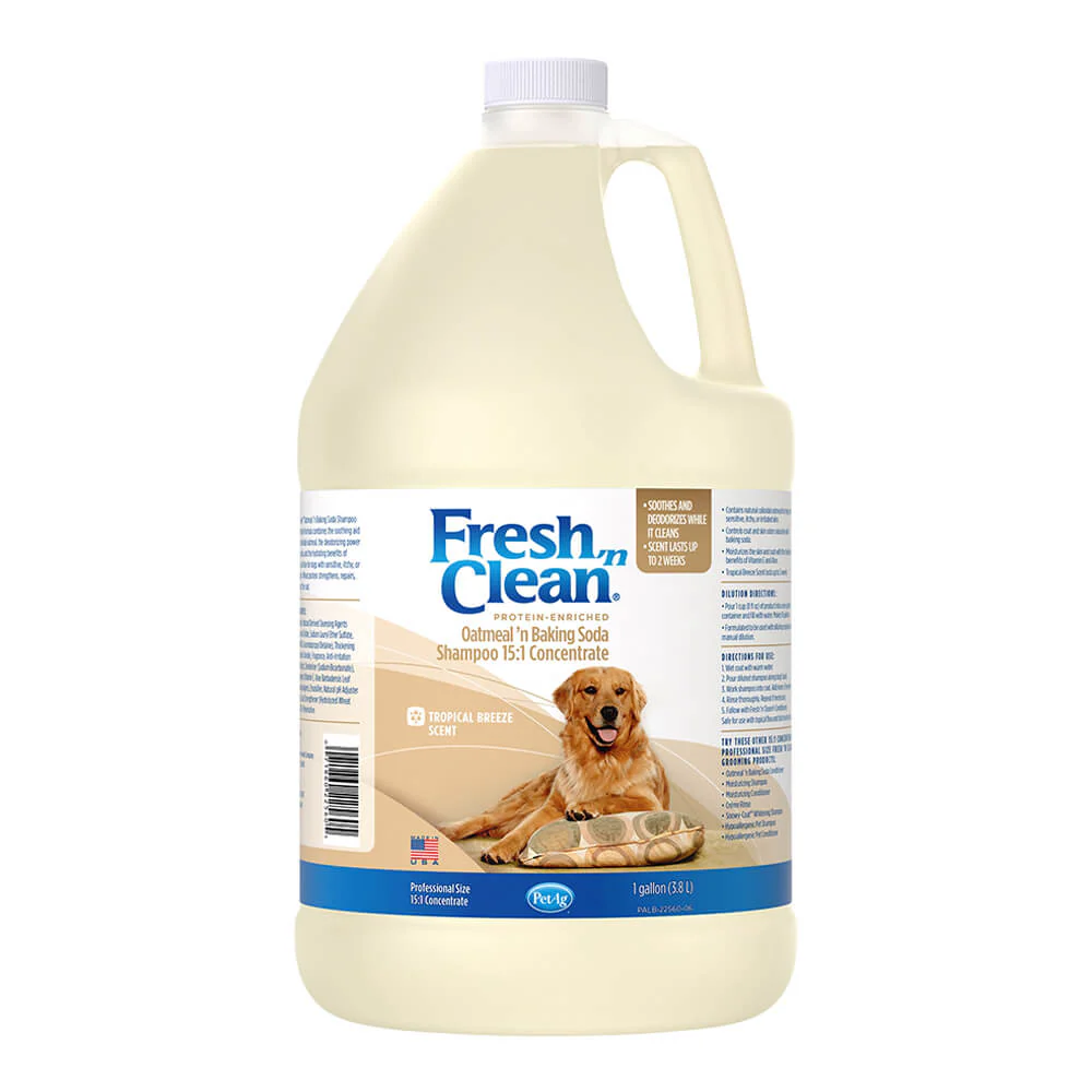PetAg Fresh 'n Clean Oatmeal 'n Baking Soda Protein-Enriched Dog Shampoo, 15:1 Concentrate