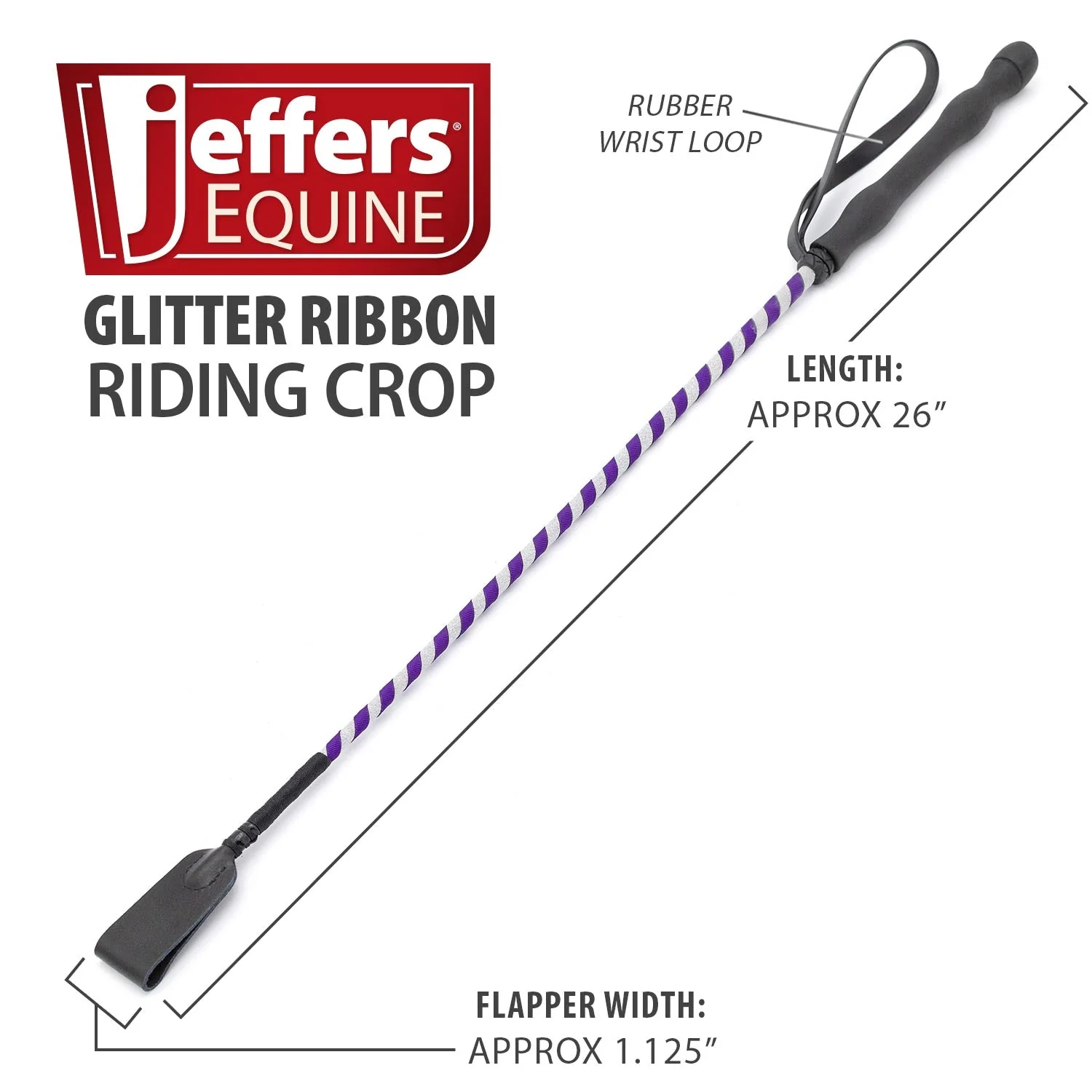 Jeffers Glitter Ribbon 26 Inch Riding Crop - Image 5