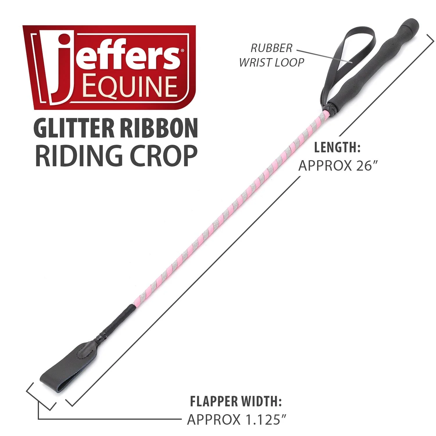 Jeffers Glitter Ribbon 26 Inch Riding Crop - Image 9