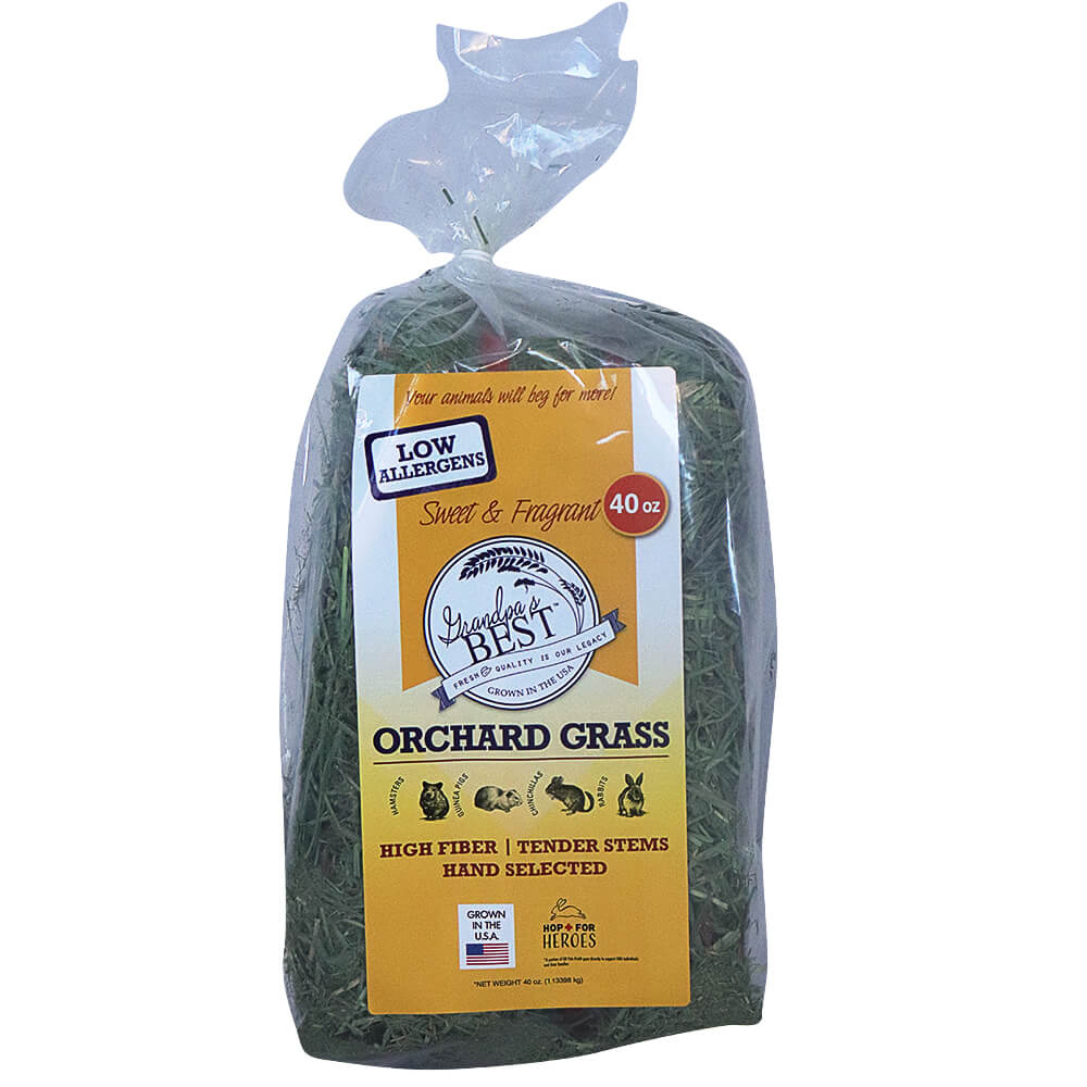 Grandpa's Best Orchard Grass Bale or Loose Boxed Hay for Small Pets