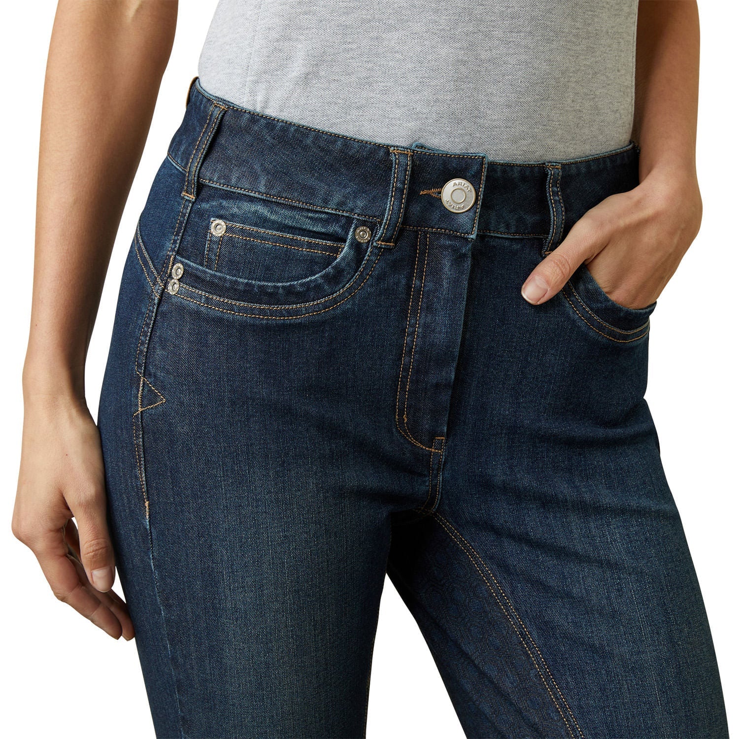 Ariat Halo Denim Full Seat Breech, Birch Marine - Image 4