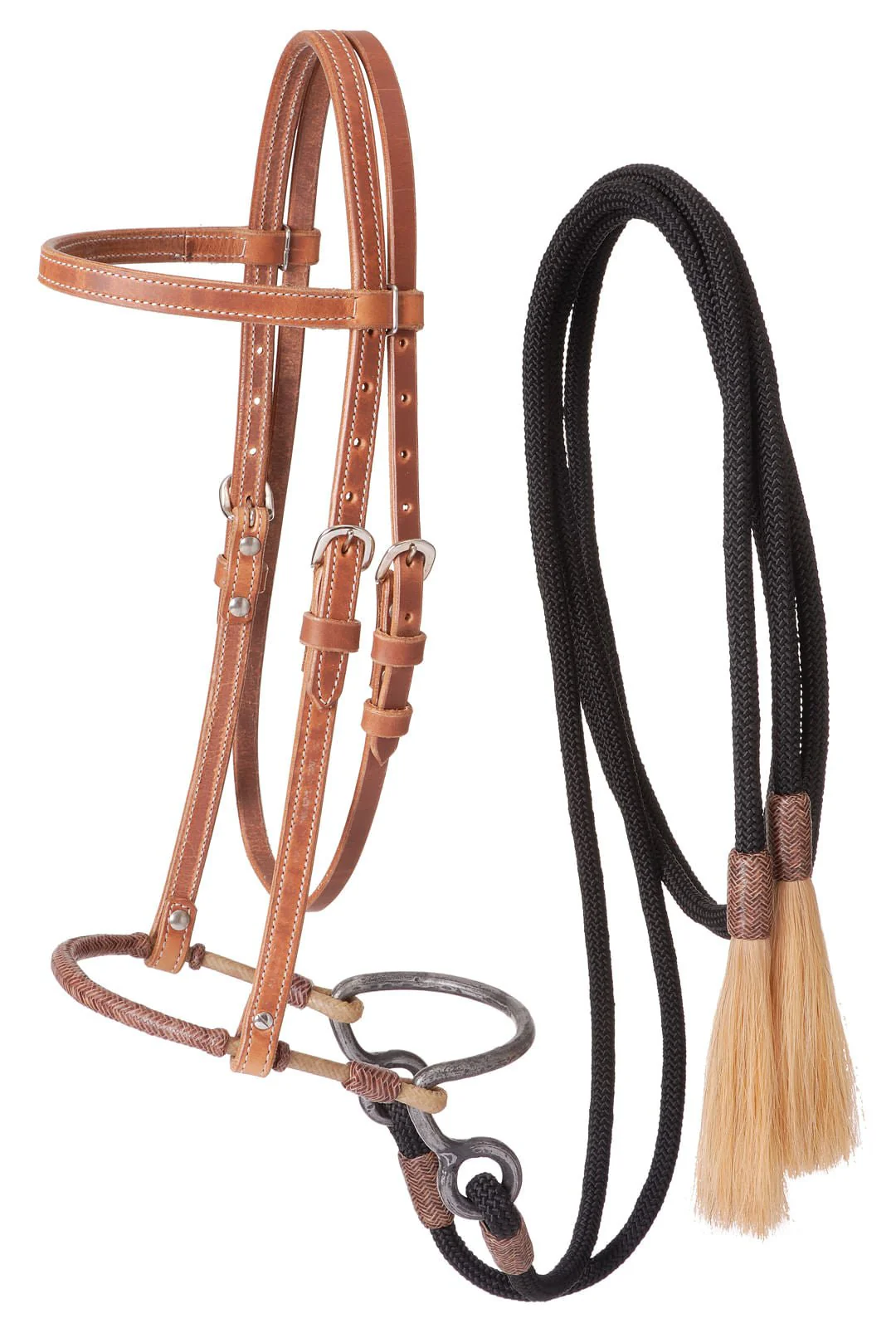 Harness Leather Headstall with Training Bosal - Image 2