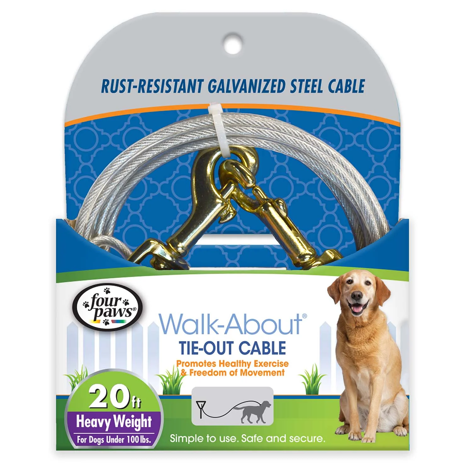 Heavy Weight Dog Tie Out Cable, Silver - Image 8