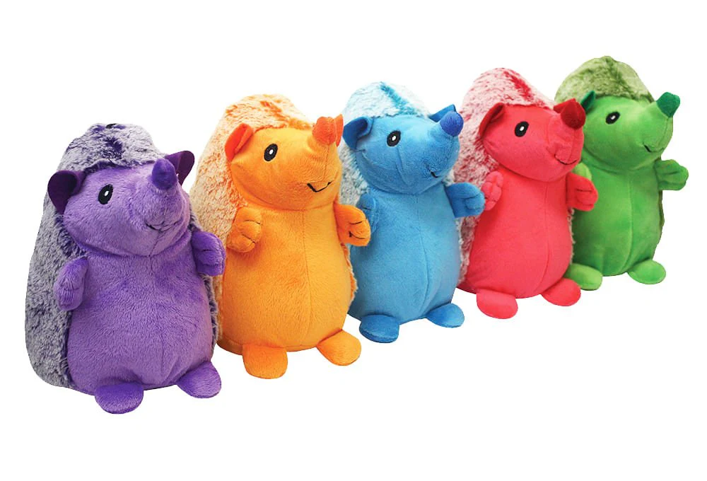 Plush Hedgehog Dog Toy, 8", Assorted