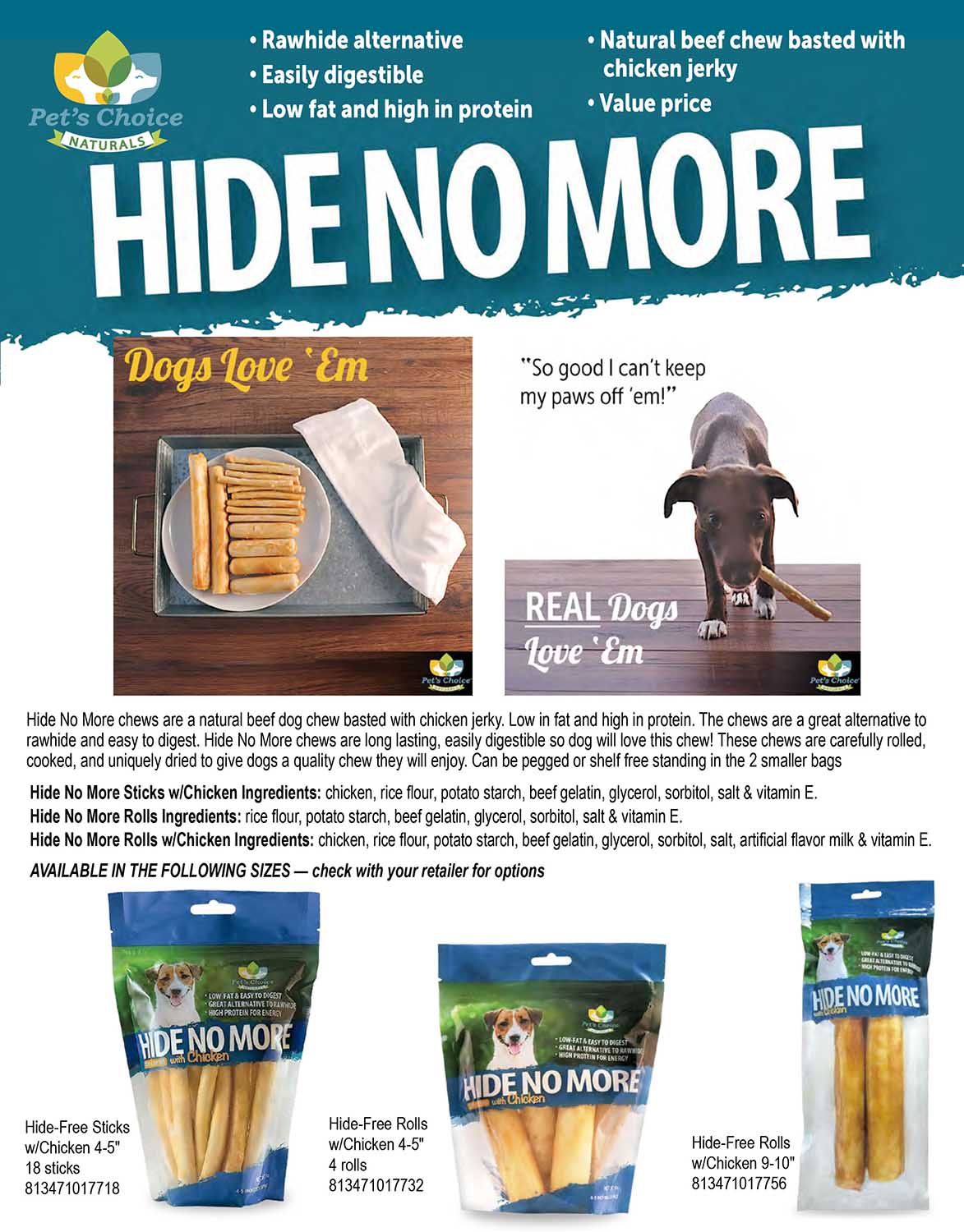 Pet's Choice Hide No More Dog Chews with Chicken - Image 16