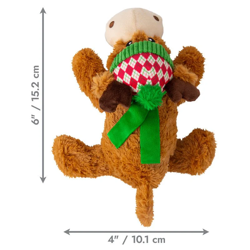 KONG Holiday Cozie™ Plush Reindeer Dog Toy with Squeaker - Image 3