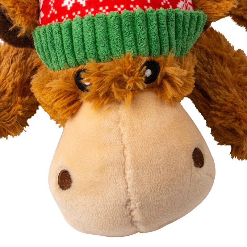 KONG Holiday Cozie™ Plush Reindeer Dog Toy with Squeaker - Image 4