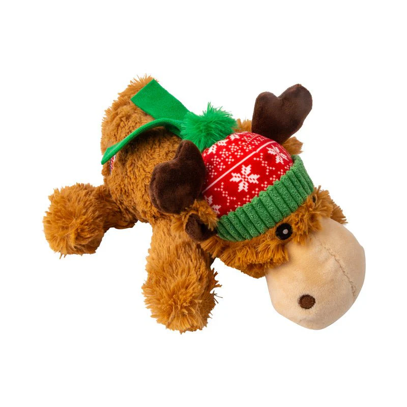 KONG Holiday Cozie™ Plush Reindeer Dog Toy with Squeaker - Image 5