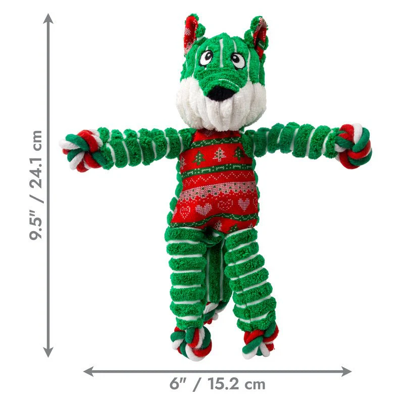KONG Holiday Floppy Knots Fox Interactive Plush Dog Toy, Sm/Md - Image 3