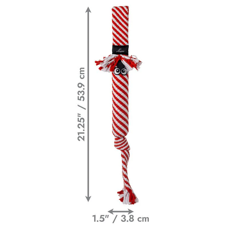 KONG Holiday Scrubz Candy Cane Dog Tug & Fetch Toy - Image 4