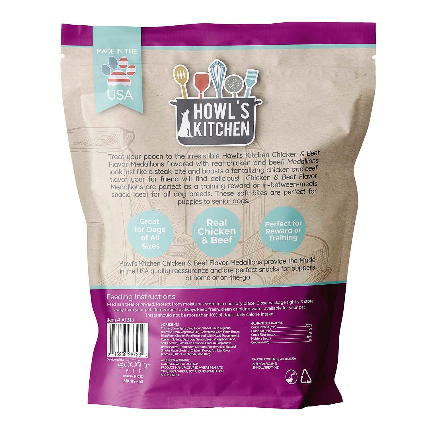 Howl's Kitchen Chicken and Beef Flavor Meaty Medallions, 12 oz - Image 2