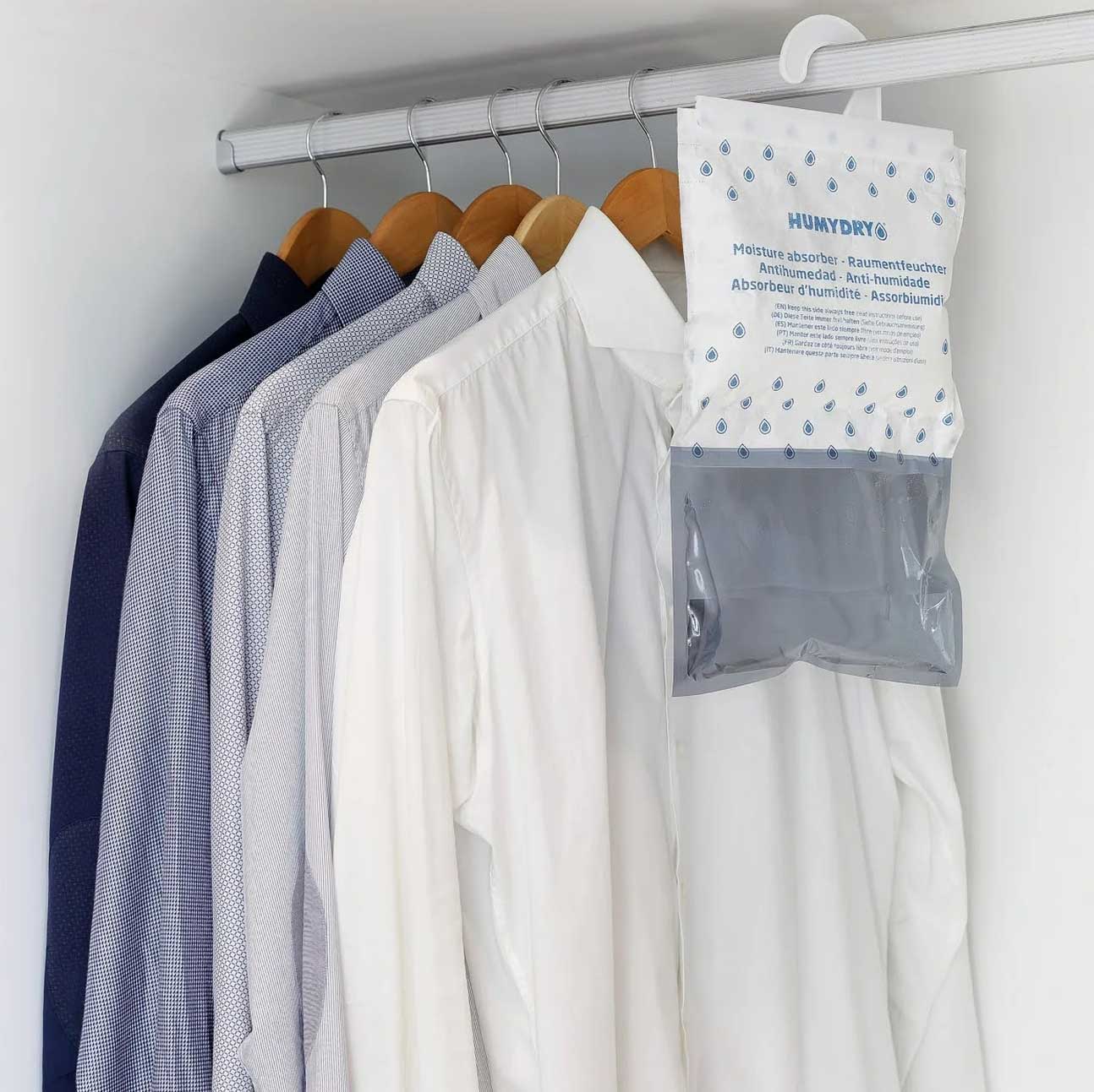 Humydry Moisture Absorber Hanging Bag 15.9 oz – Unscented or Wool Protector Dehumidifier for Closets, RVs & Basements - Image 6