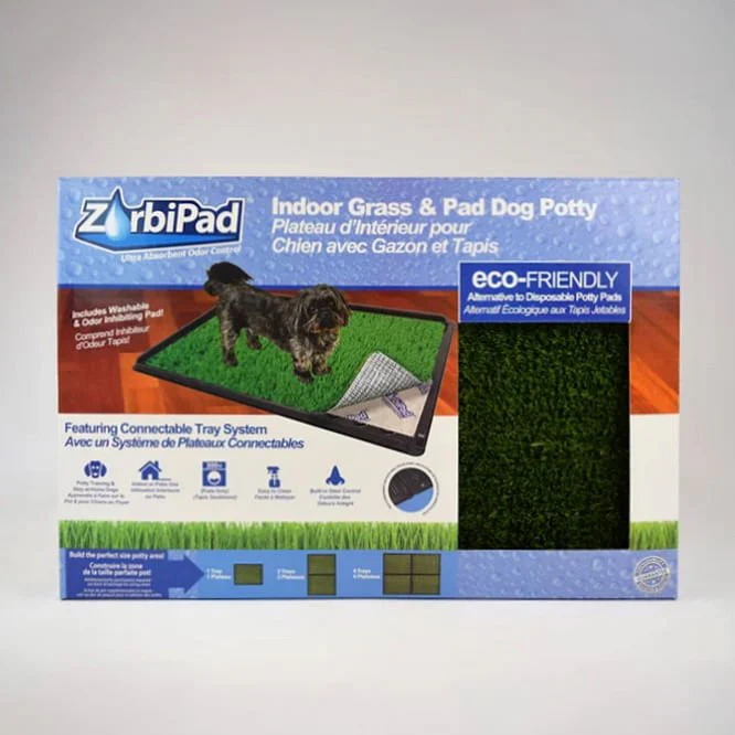 Indoor Dog Potty System, 16" x 24" (Tray, Pad, Grass) - Image 4