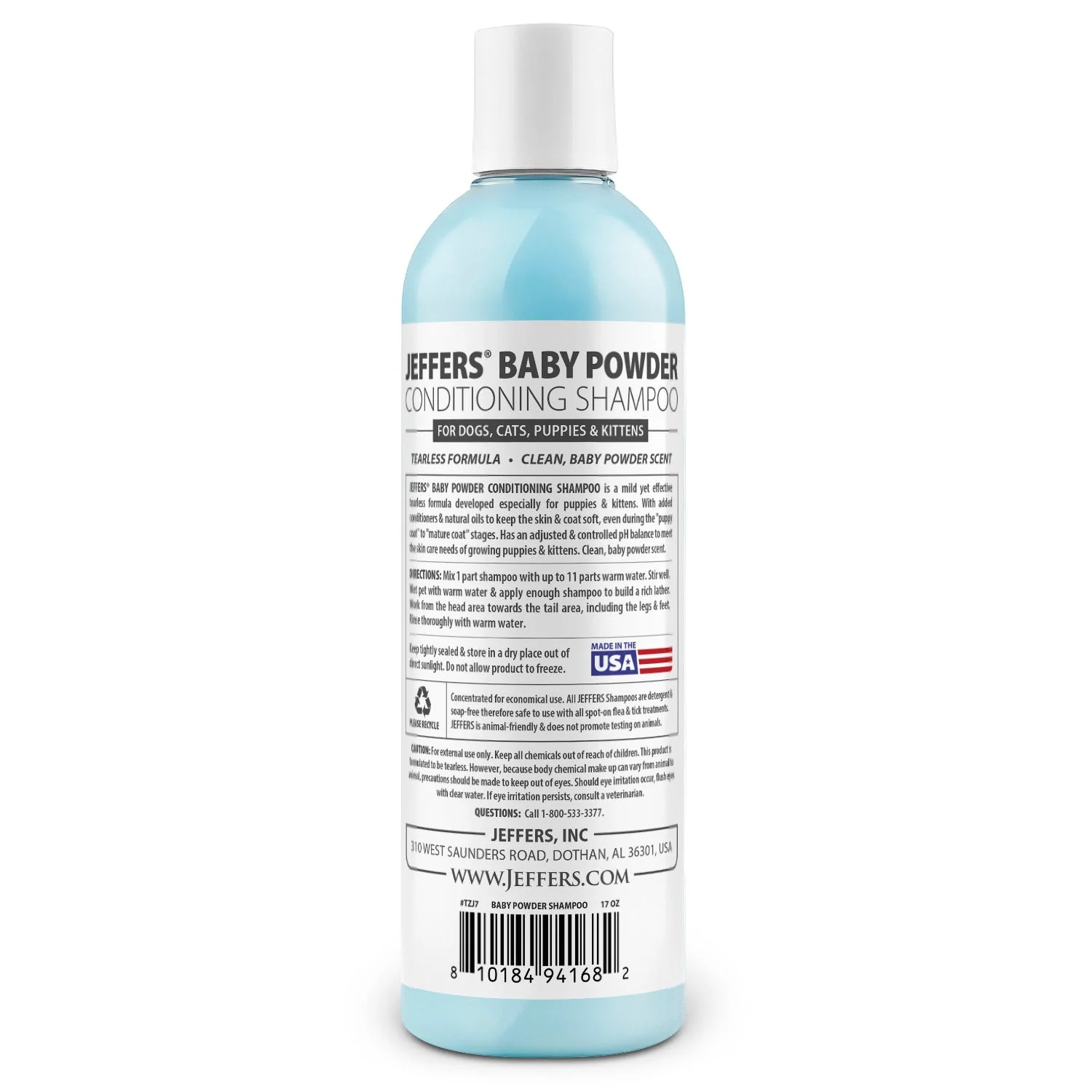 Jeffers Pet Baby Powder Tearless Conditioning Shampoo for Puppies and Kittens - Image 5