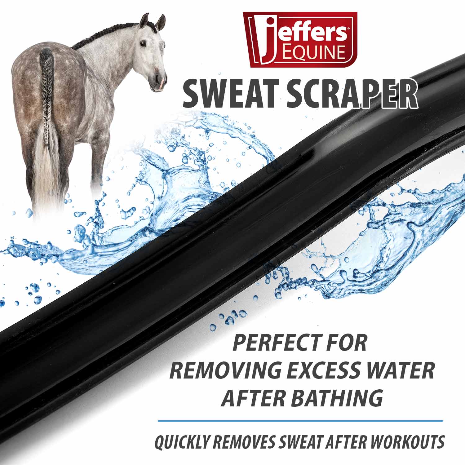 Jeffers Curved Plastic Sweat Scraper for Horses - Image 2