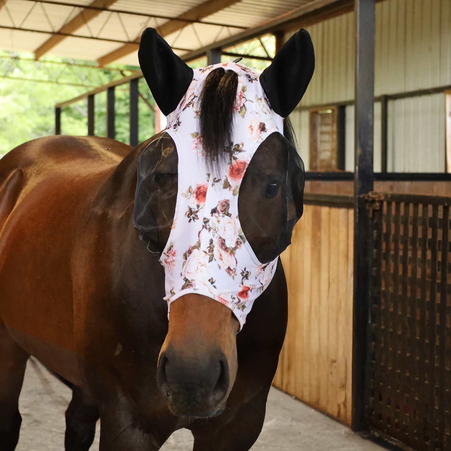 Jeffers Expression Lycra Horse Fly Mask with Ears - Image 6