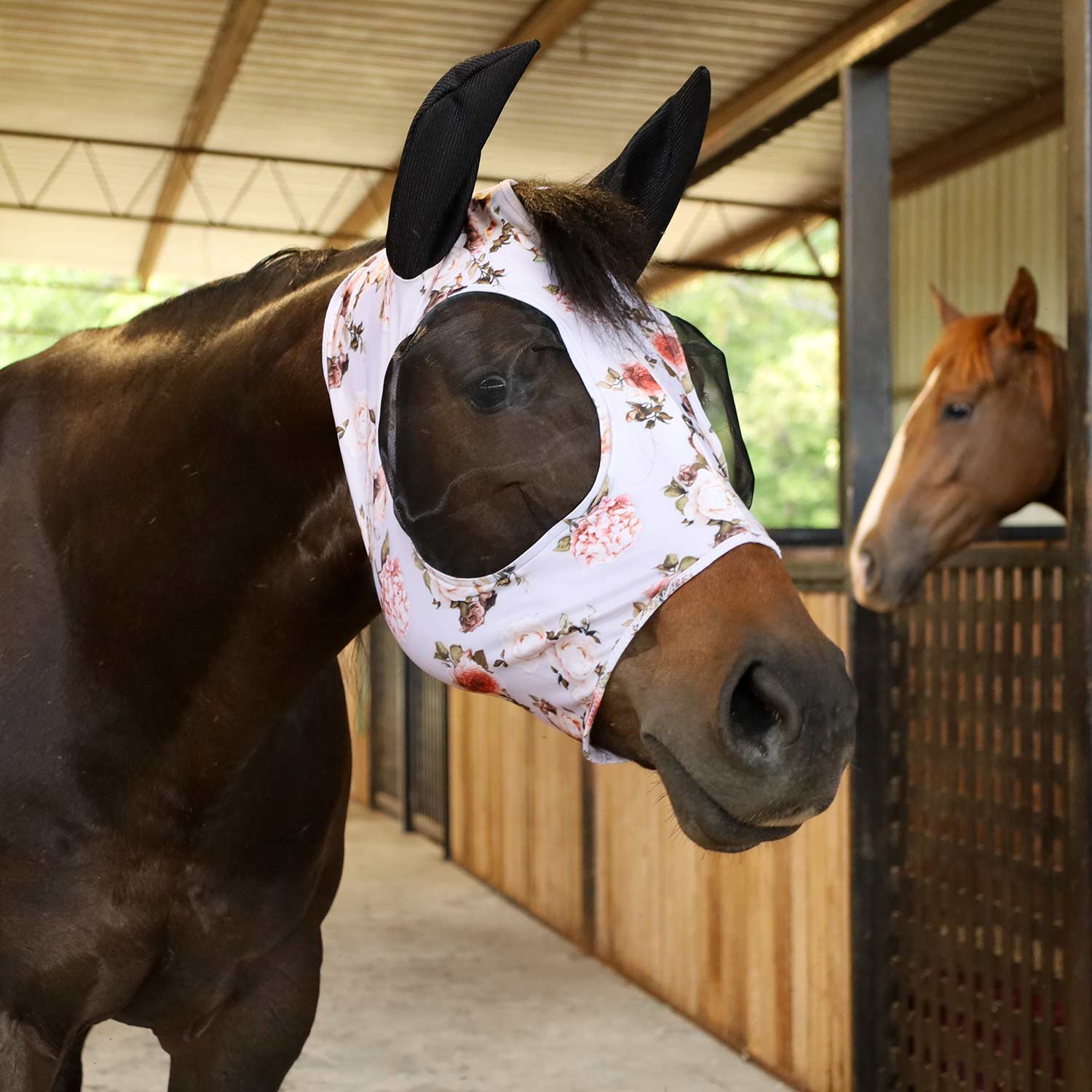 Jeffers Expression Lycra Horse Fly Mask with Ears - Image 8
