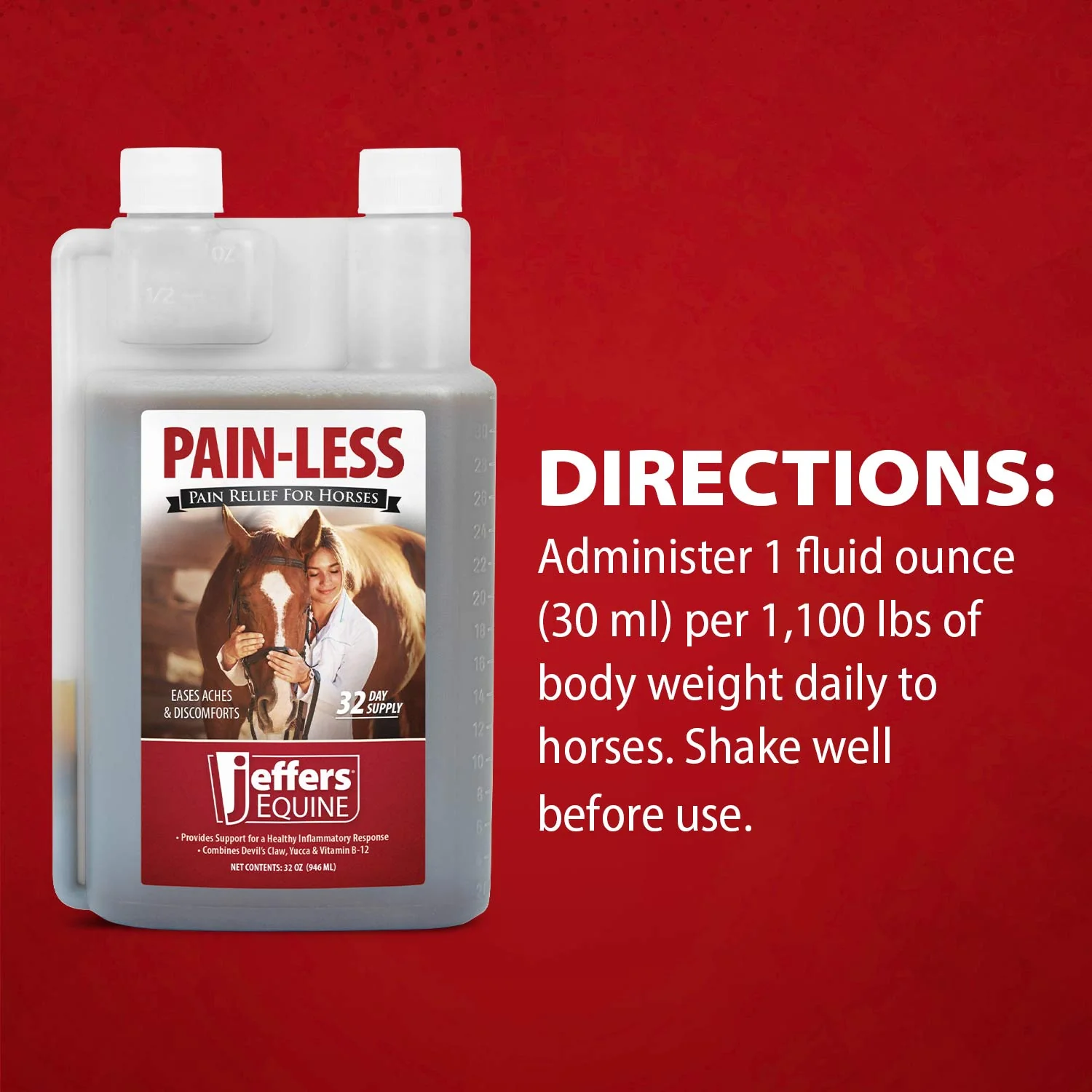 Jeffers Pain-Less Pain Relief Liquid for Horses - Image 5