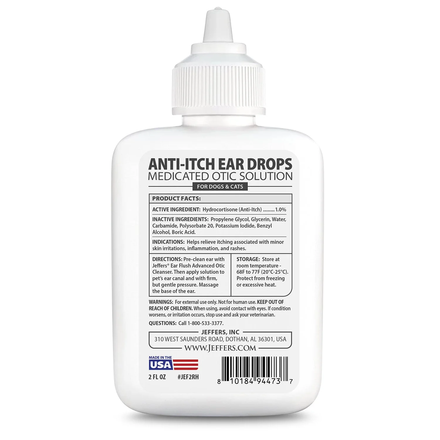 Jeffers Pet Anti-Itch Ear Drops with Hydrocortisone Ear Relief for Dogs & Cats - Image 3