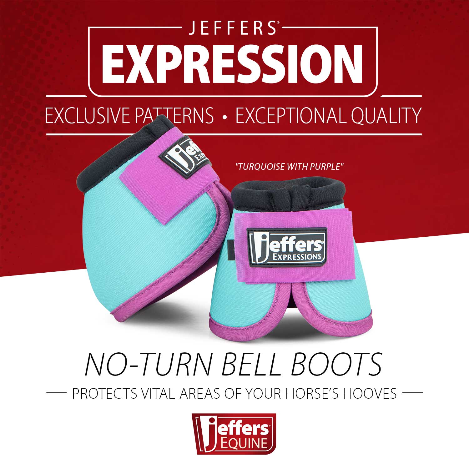 Jeffers Expression Neon No-Turn Bell Boots for Horses - Image 11