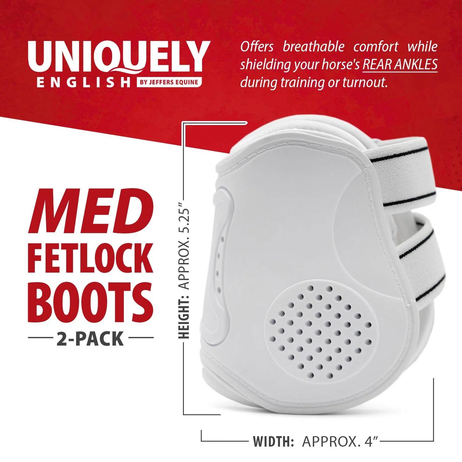 Jeffers Uniquely English Fetlock Boots for Horses, 2-Pack - Image 3