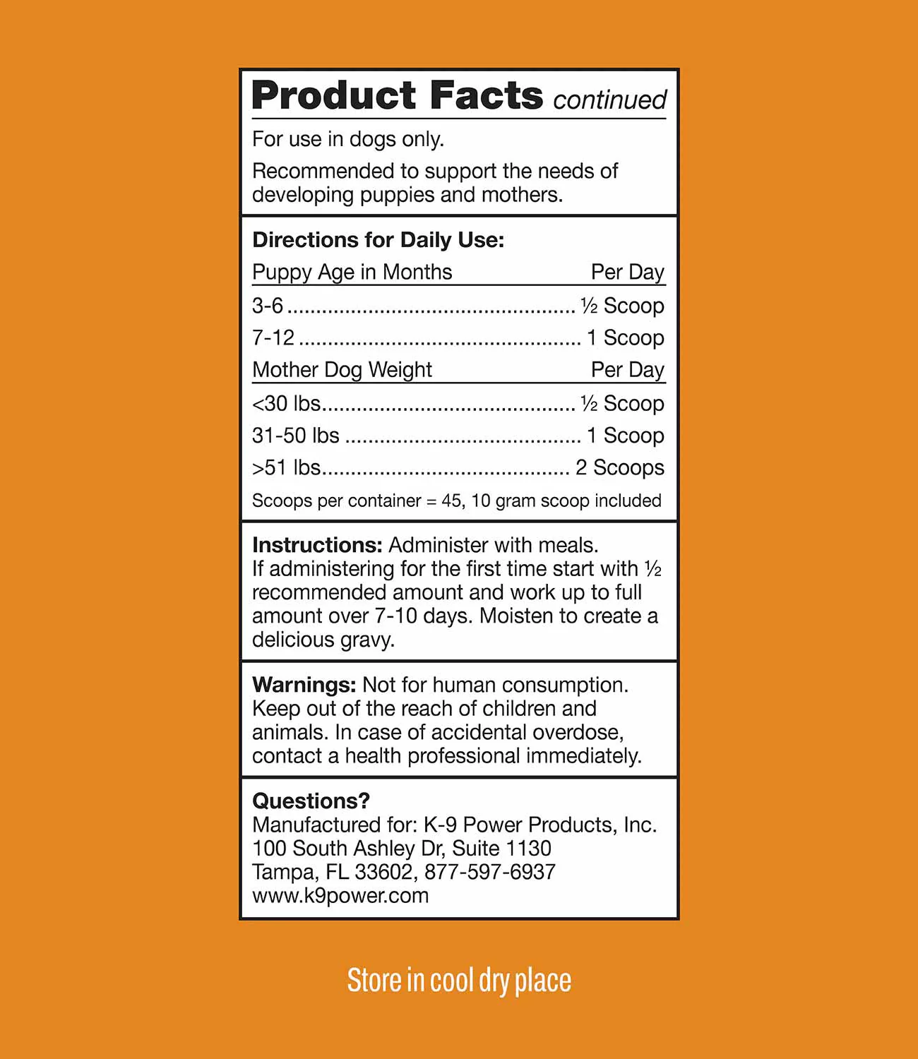 K9 Power Puppy Gold Health Formula for Puppies & Mother Dogs - Image 4