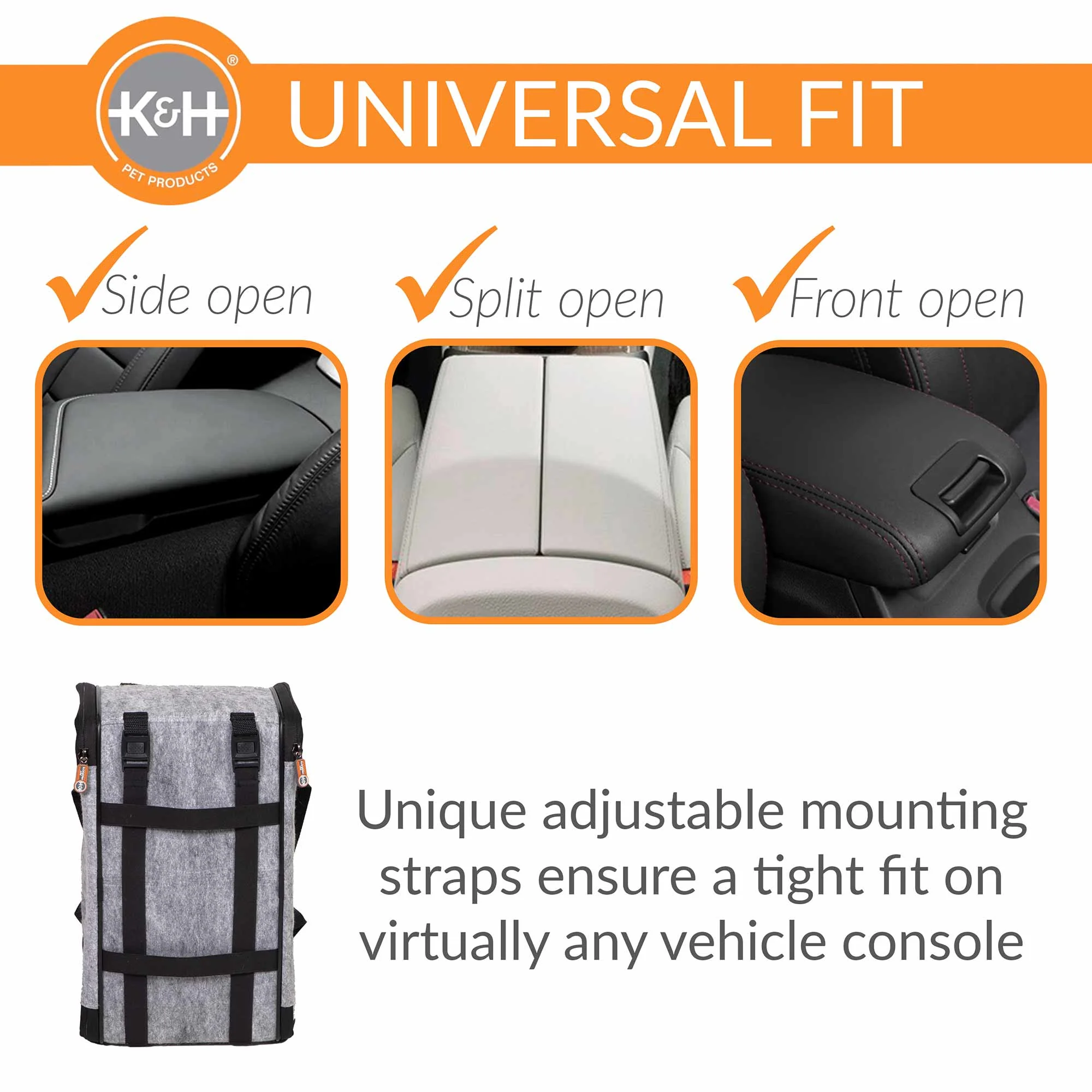 K&H Pet Products - Portable Pet Console Booster Dog Car Seat, Light Gray - Image 4