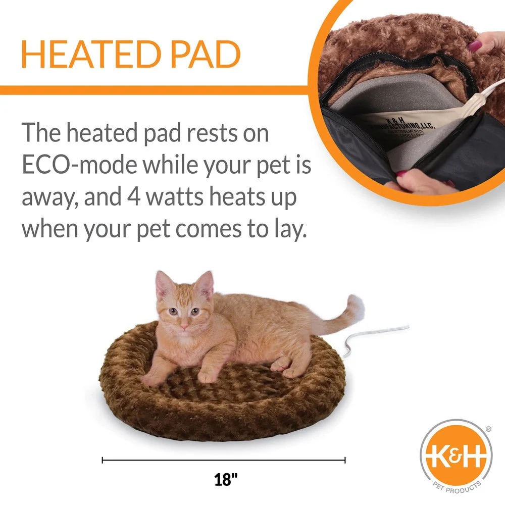 K&H Thermo-Kitty Fashion Splash Heated Cat Bed – Orthopedic, Energy-Efficient, Plush Indoor Cat Bed, Machine Washable - Image 2