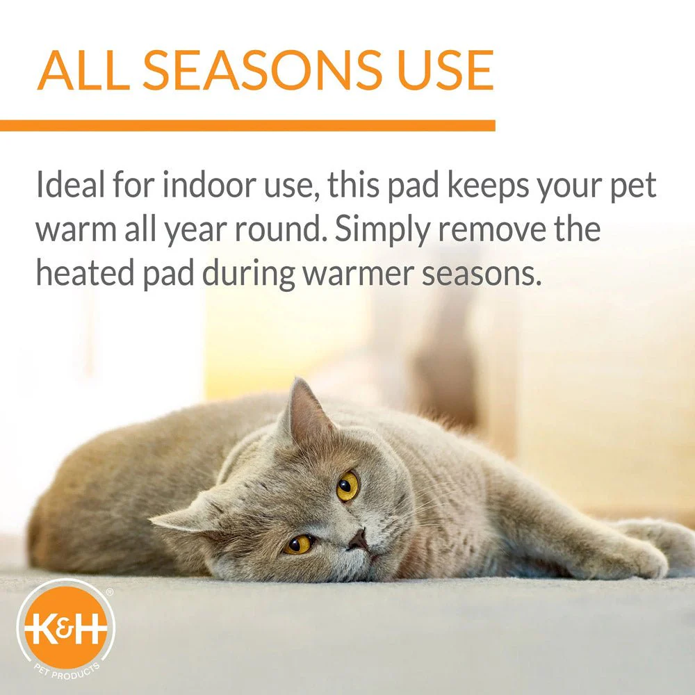 K&H Thermo-Kitty Mat Heated Cat Bed – Indoor Reversible Heated Cat Mat, Low-Wattage, Machine Washable, Cozy Nap Pad - Image 8