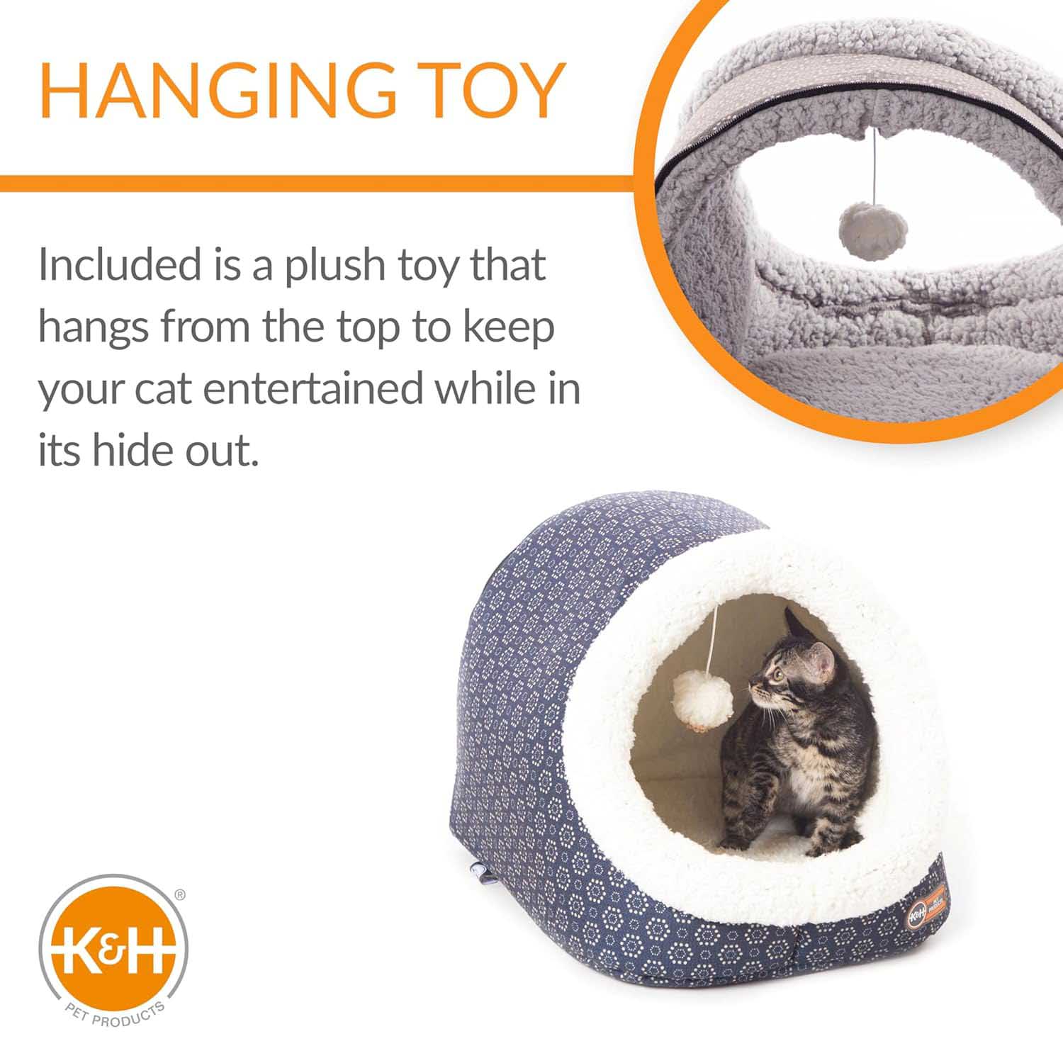 K&H Pet Products Thermo-Pet Cave Heated Cat Bed – Plush Cat Cave & Tunnel for Cats and Small Dogs - Image 13