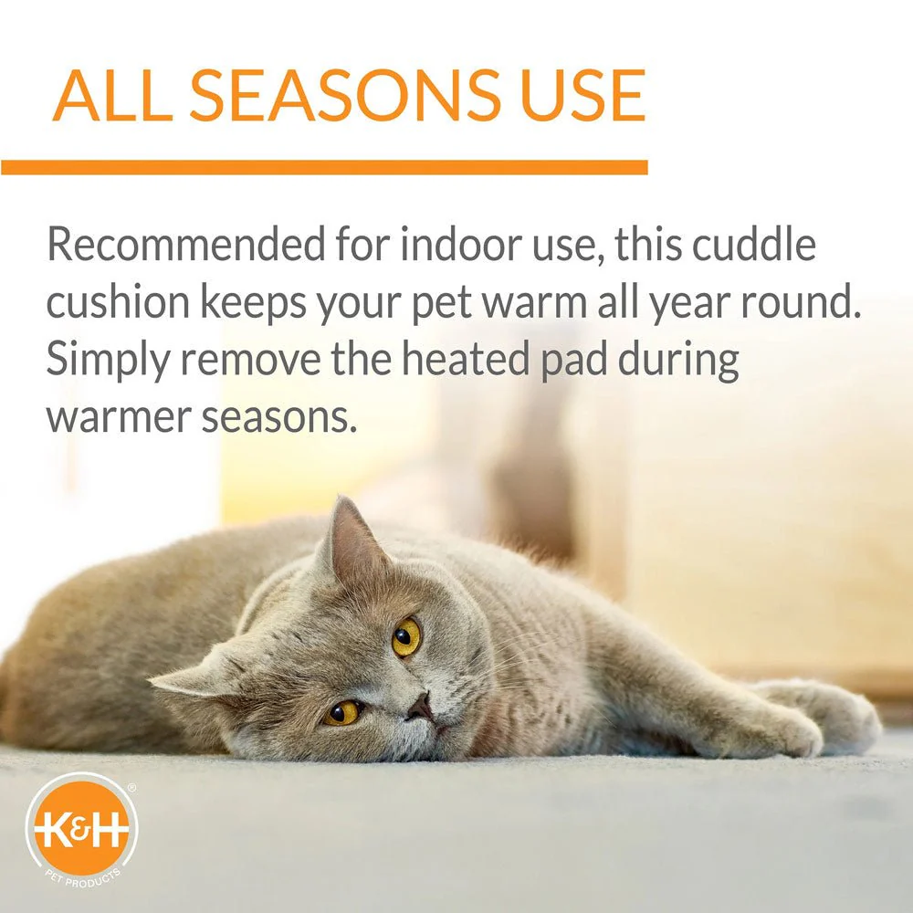 K&H Thermo-Pet Cuddle Cushion Heated Pet Bed – Indoor Heated Sofa-Style Bed for Cats & Small Dogs with Removable Cushion - Image 4