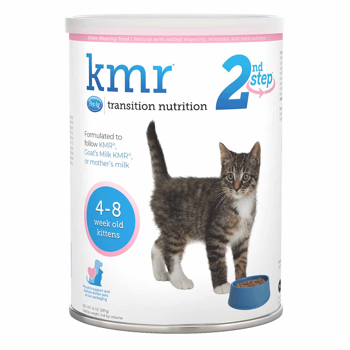 PetAg KMR 2nd Step Kitten Weaning Food, 14 oz – Powdered Formula for Orphaned, Bottle-Fed, or Nursing Kittens