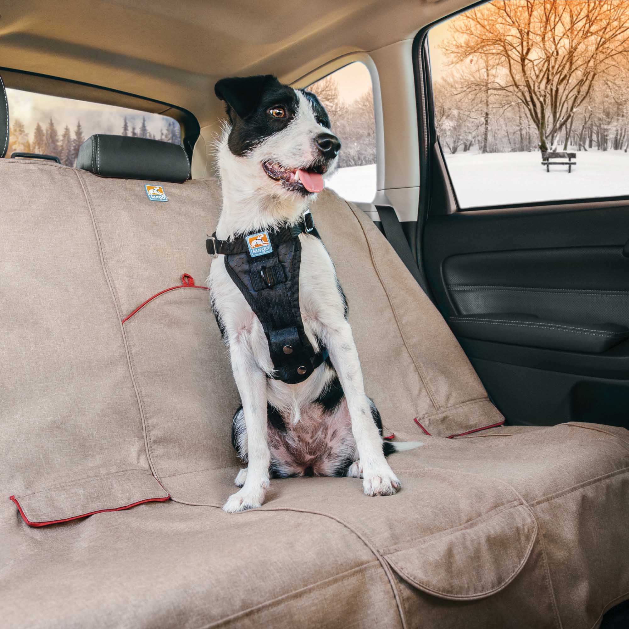 Kurgo Heather Bench Dog Seat Cover, One Size, Heather Nutmeg - Image 2