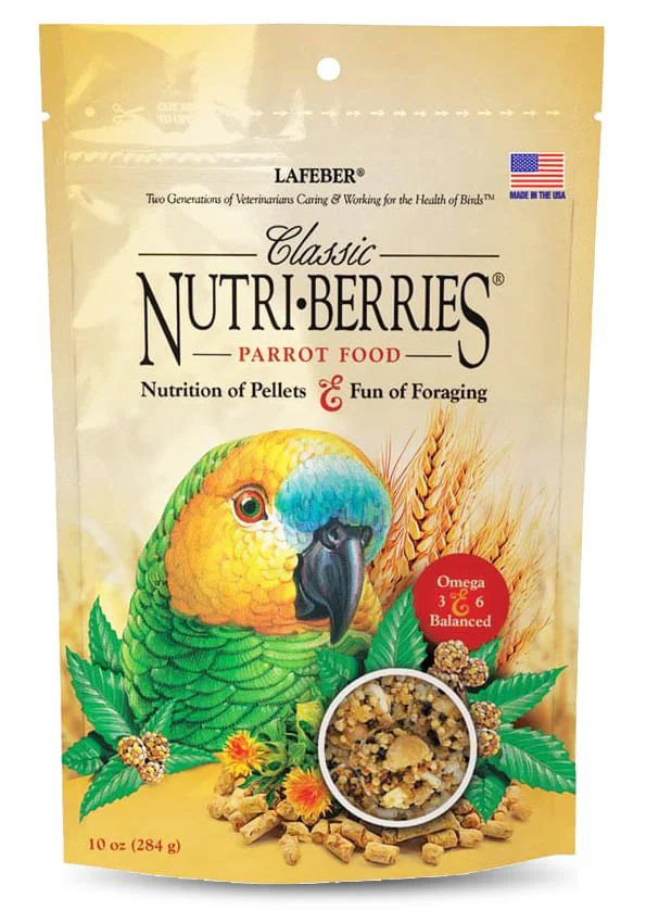 Lafeber Classic Nutri-Berries Bird Food, 10 oz – Foraging Formula for Small, Medium & Large Birds