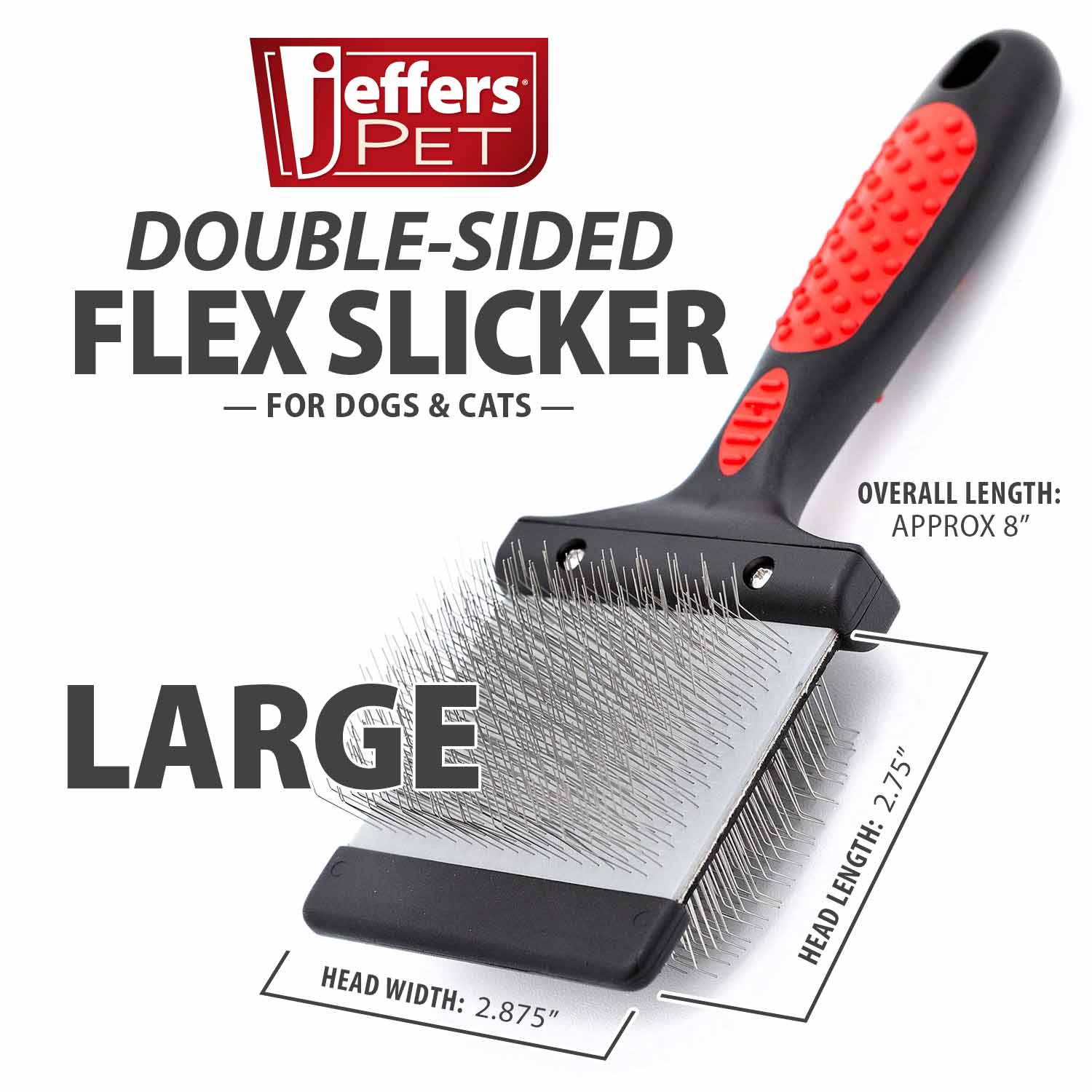 Jeffers Double-Sided Flex Head Pet Grooming Slicker Brush - Image 4