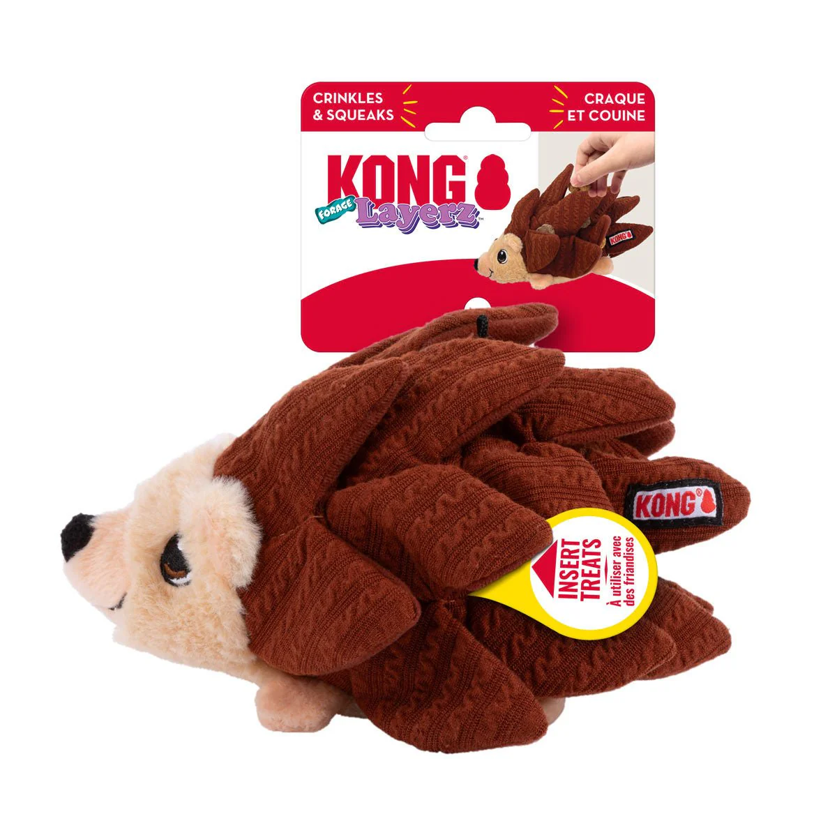 KONG Layerz Forage Animal Plush Dog Toy – Treat Puzzle with Squeaker & Crinkle - Image 8