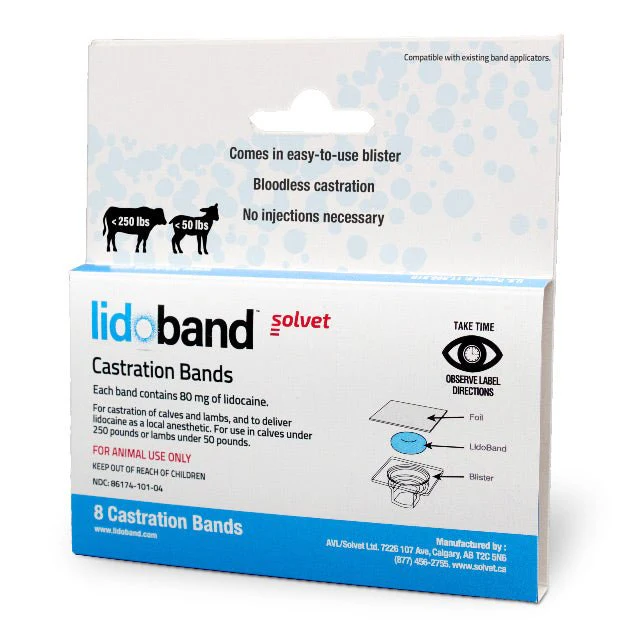 Jeffers Band Castration Tool with LidoBand Lidocaine Castration Bands for Calves & Lambs - Image 4