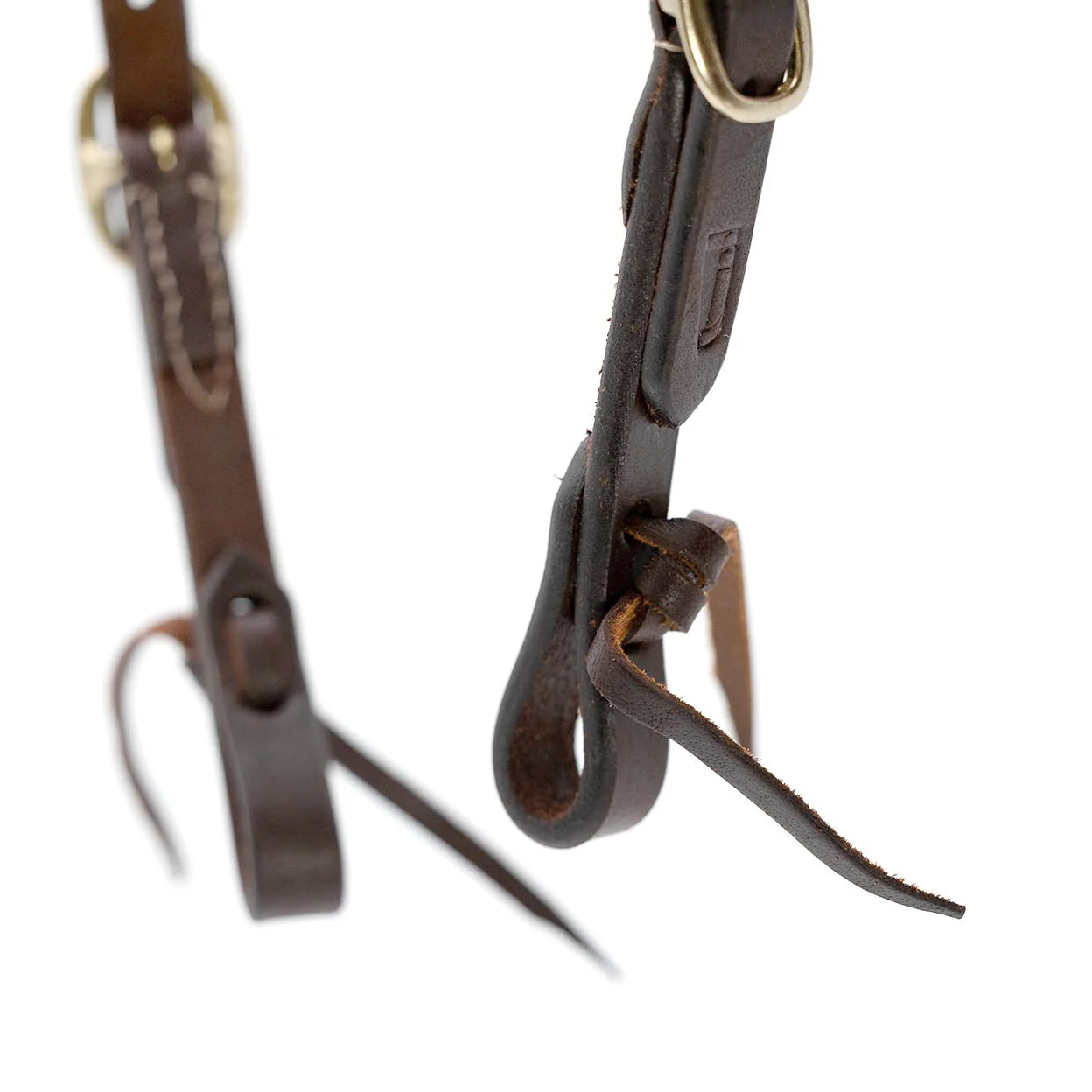 Jeffers LuxeLeather Heavy Oiled Browband Headstall with Water Tie Bit Ends for Horses - Image 5
