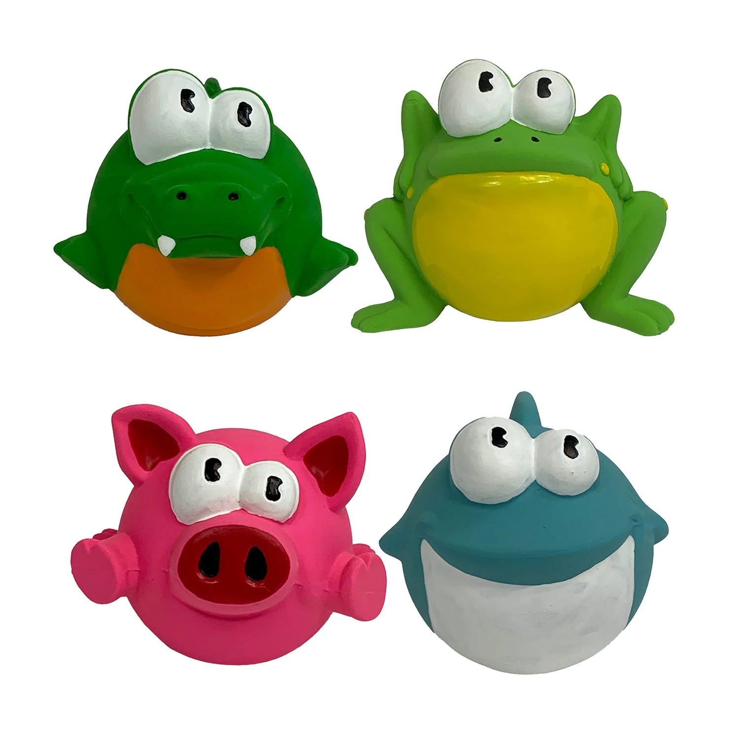 LYLA Latex Squeaky Dog Toy – Assorted Animal (Alligator, Frog, Pig, or Shark)